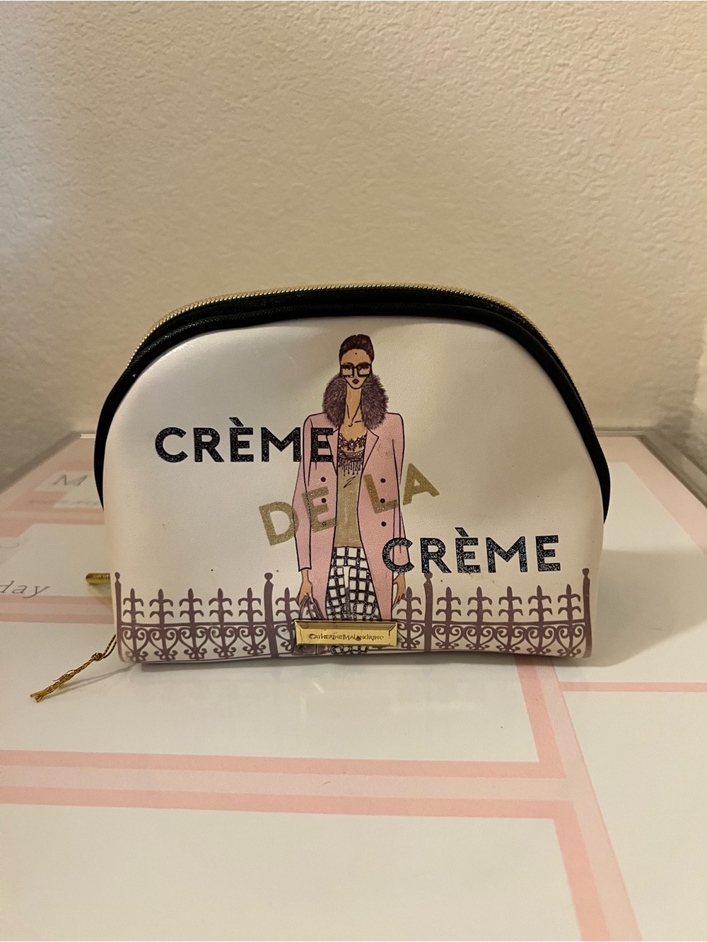 Pink Graphic Cosmetic Pouch